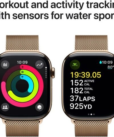 Apple Watch Series 10 46 mm LTE Boucle en titane Gold Milanese M/L 3