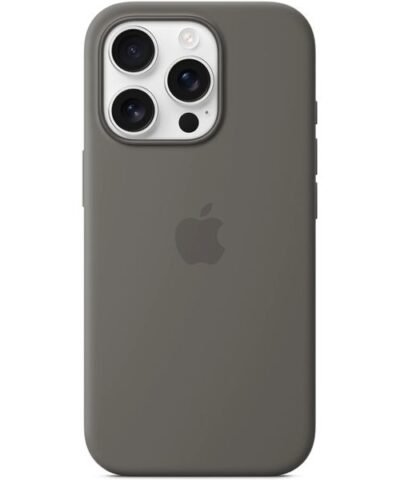 Apple Silicone Case avec MagSafe iPhone 16 Pro Gris pierre 3