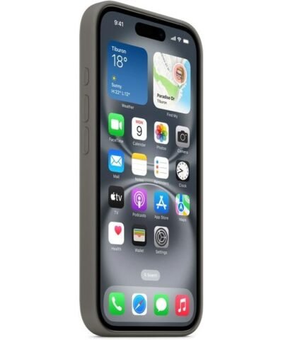 Apple Silicone Case avec MagSafe iPhone 16 Gris pierre 1