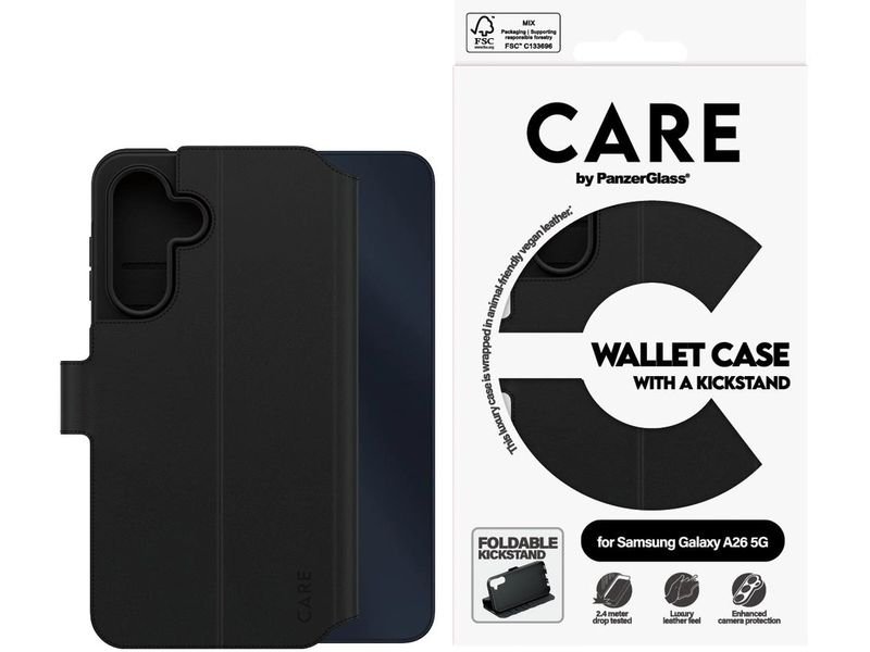 CARE Coque arrière Wallet Case Kickstand Galaxy A26 5G Noir 3