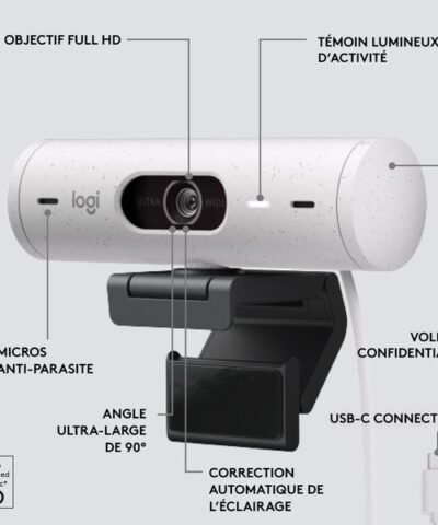 Logitech Webcam Brio 500 Blanc 7