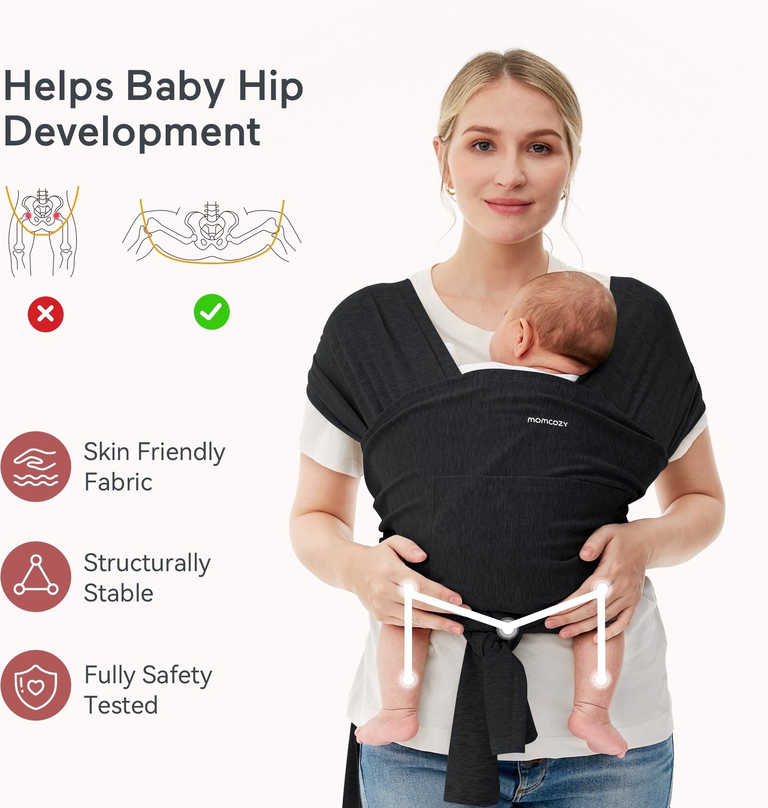Momcozy Baby Carrier Sling - black – Image 3