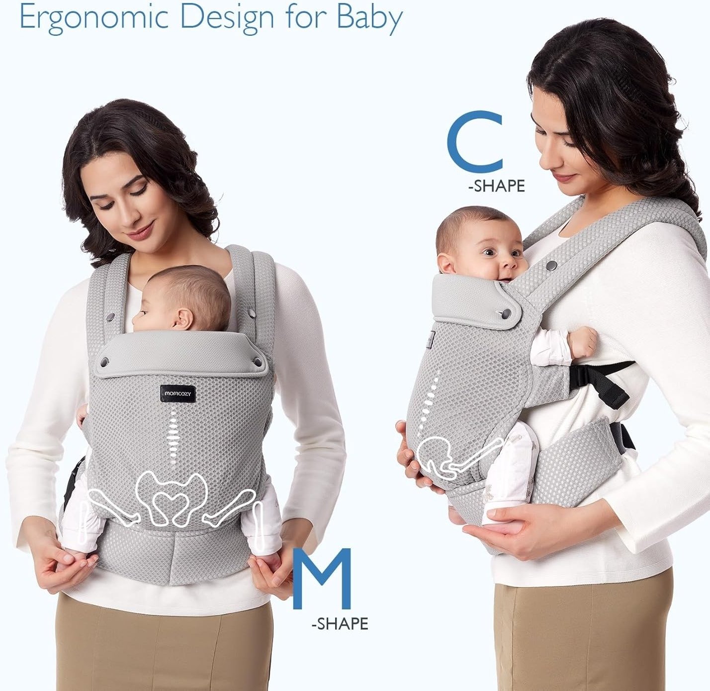 Momcozy Baby Carrier Air Mesh - grey – Bild 4