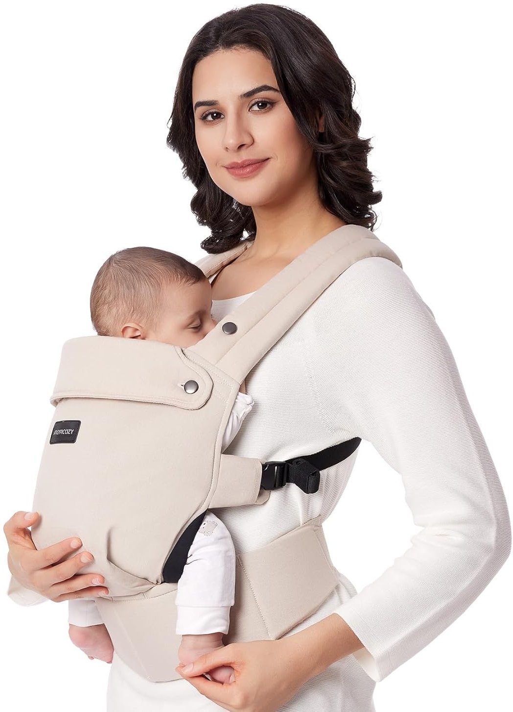 Momcozy Baby Carrier Cotton - beige – Bild 2