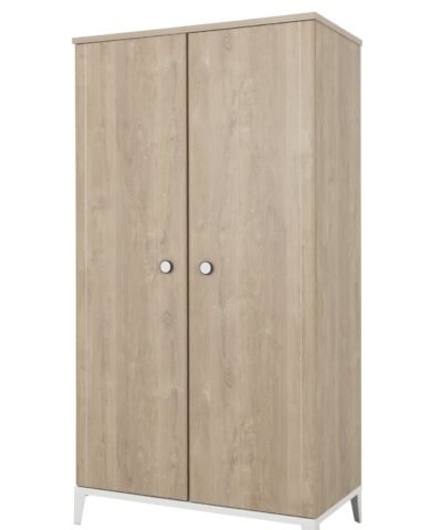 Kinderschrank 2 türen Eiche-blond-Weiss MARCEL – Bild 3
