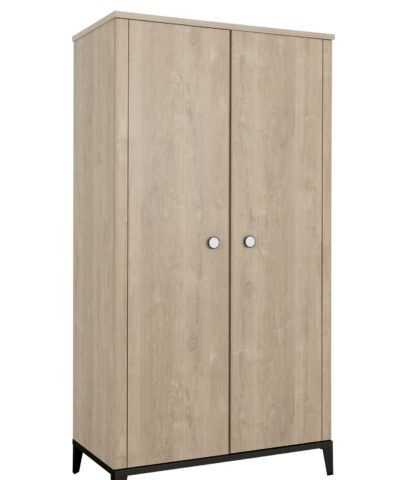 Kinderschrank 2 türen Eiche-blond-Schwarz MARCEL – Bild 3