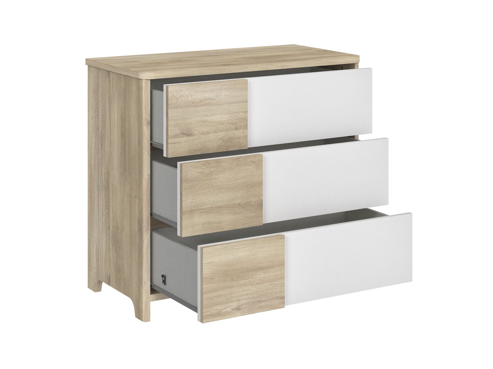 Kommode mit 3 Schubladen Eiche des bocage SACHA – Bild 4
