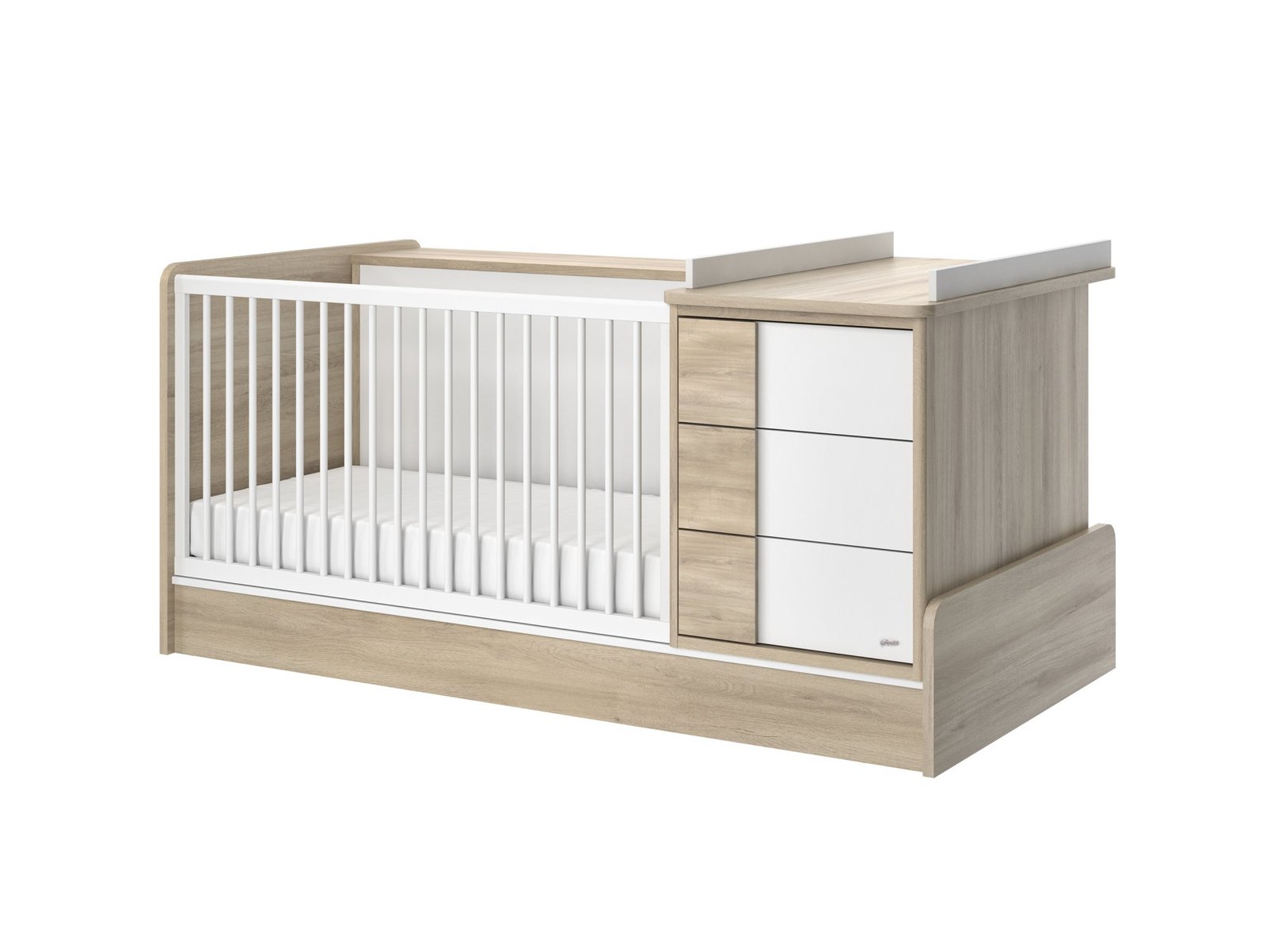Kinderbett kompakte, skalierbare 70x140 Eichen SACHA – Bild 2