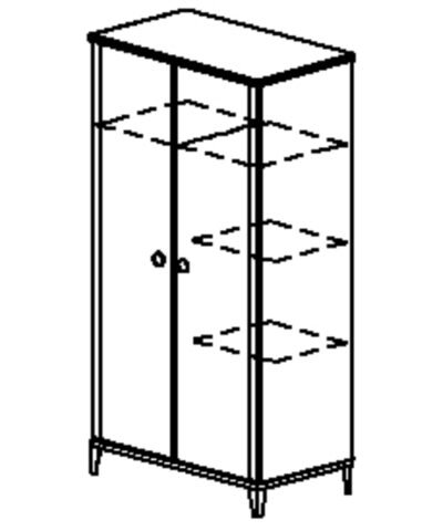 Kinderschrank 2 türen Eiche-blond-Weiss MARCEL – Bild 5