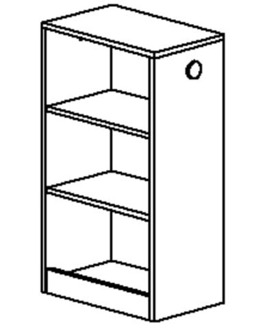 Alternative view of Petite bibliothèque mobile Chêne blond-Blanc MARCEL